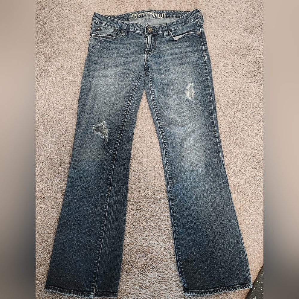 Distressed Boot Cut Jeans